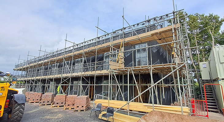 July 2024 - South Street, Lancing - the frames of our new council homes are now complete