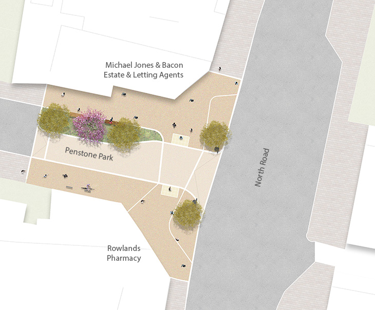 Penstone Park - proposed layout design plan (with road names)