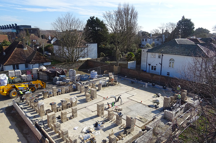 Victoria Road, Worthing - work underway on the ground floor walls (March 2025) - 1