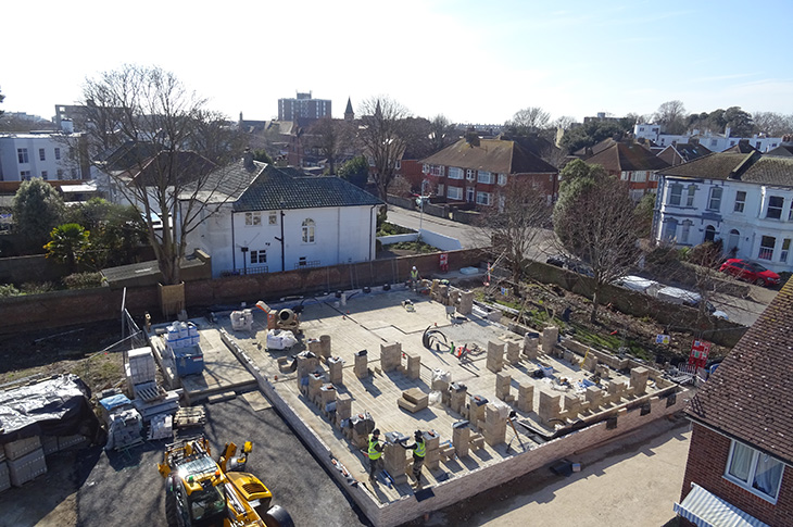 Victoria Road, Worthing - work underway on the ground floor walls (March 2025) - 2