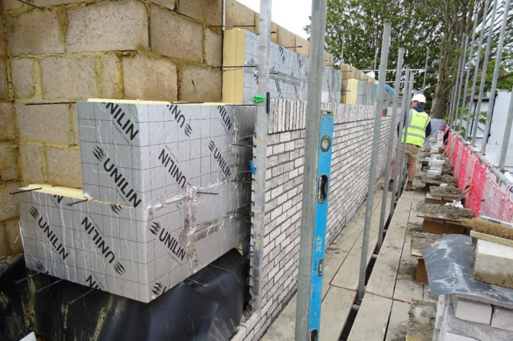 Victoria Road, Worthing - work underway on the walls (May 2025)