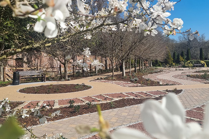 PR25-041 - View across the new remembrance garden at Worthing Crematorium