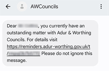 Council Tax - text message