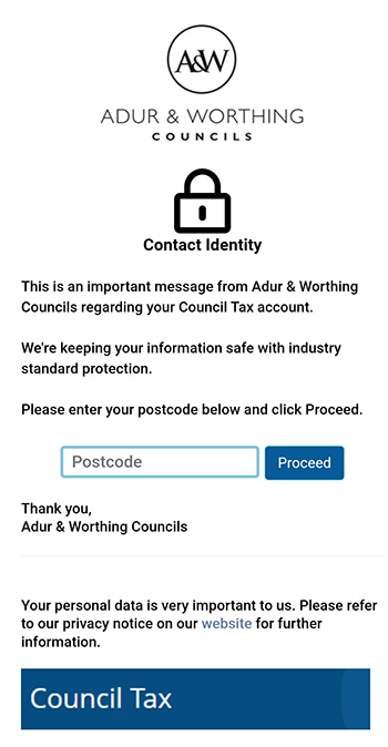 Council Tax - verification screen