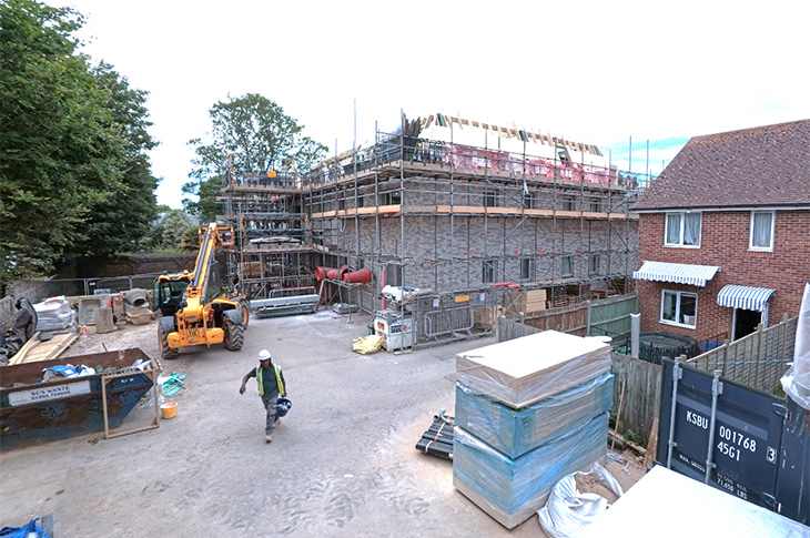 Victoria Road, Worthing - roof structure almost complete (June 2025)