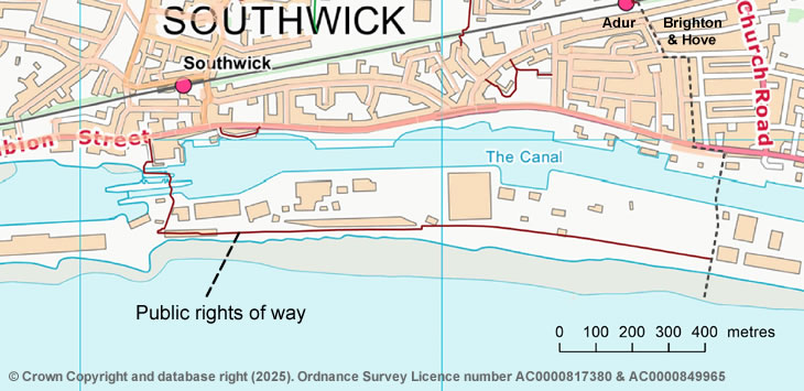 Southwick Beach - public rights of way