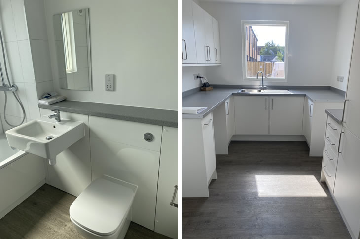 Daniel Close, Lancing - the first bathrooms and kitchens are now being completed (July 2025)