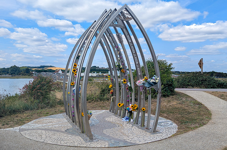 Shoreham Airshow 10th anniversary memorial service - the memorial by the River Adur