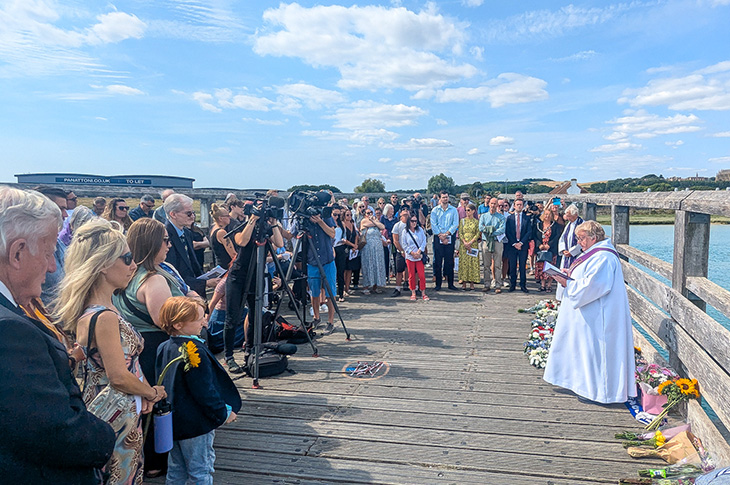 Shoreham Airshow 10th anniversary memorial service on the Old Shoreham Toll Bridge