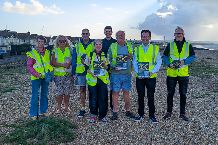 Local residents with local councillors, Tom Rutland MP, Southern Water reps and A&W Council officers