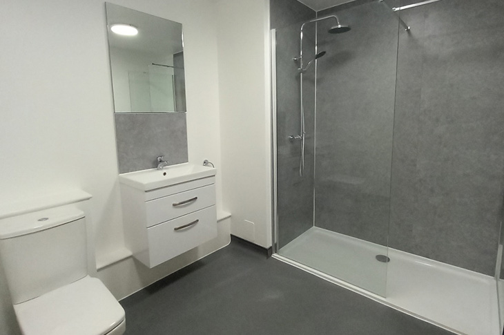 The shower room in one of the new flats in Marine Place, Worthing