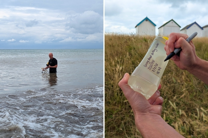 PR25-093 - The Environment Agency sampling the seawater at Goring Beach