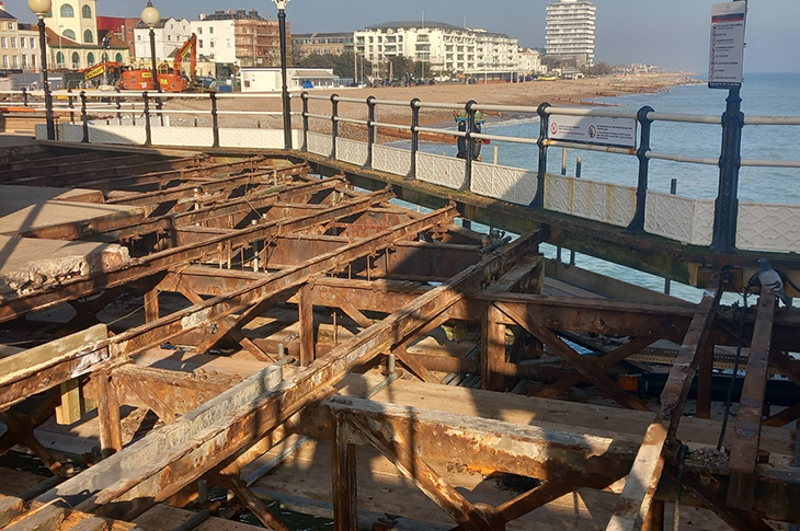 Worthing Pier - the decking removed
