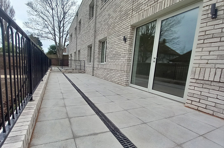 Victoria Road, Worthing - Tempest Court, rear patios (Jan 2026)