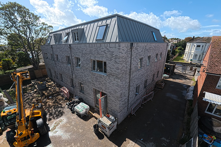 Victoria Road, Worthing - nearing completion - aerial view 1 (Sept 2025)