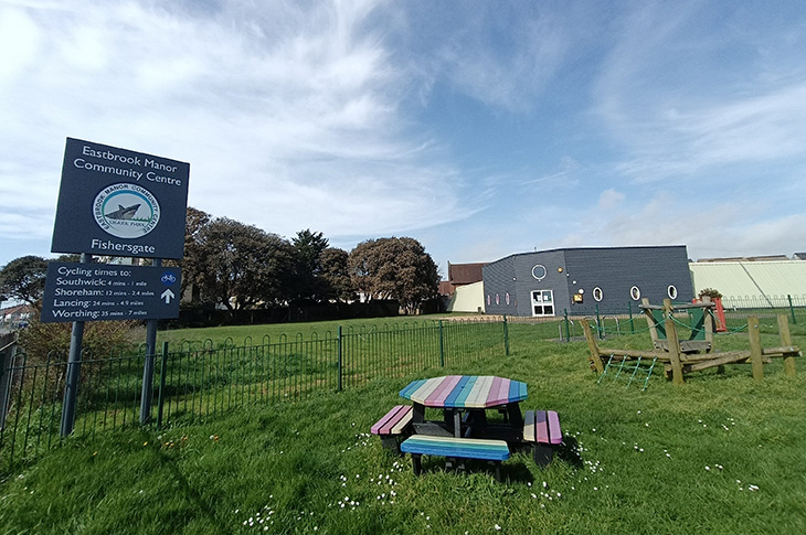 Eastbrook Manor Community Centre (EMCC) - sign and play area