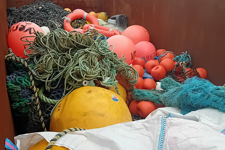 Net Recycling Scheme - collected old nets and equipment