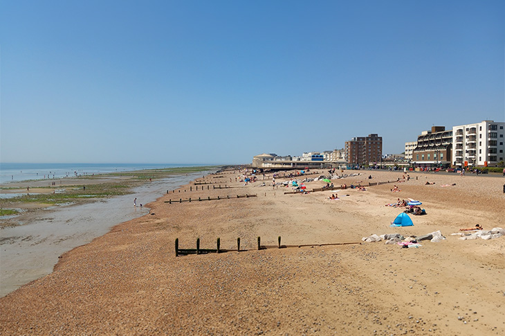 Worthing Beach - looking west from the pier