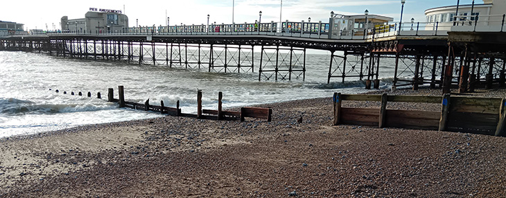 Worthing beach - Area 1 (Warwick Road to the Pier) - Before the works