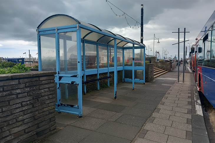 PR26-051 - Bus shelter on Marine Parade, Worthing (blue)