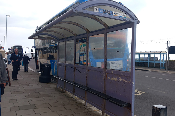 PR26-051 - Bus shelter on Marine Parade, Worthing (purple)