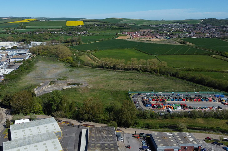 Aerial photo of the Decoy Farm site in Worthing