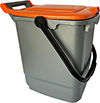 Grey food waste caddy - orange lid - lid closed (locked) (100px)