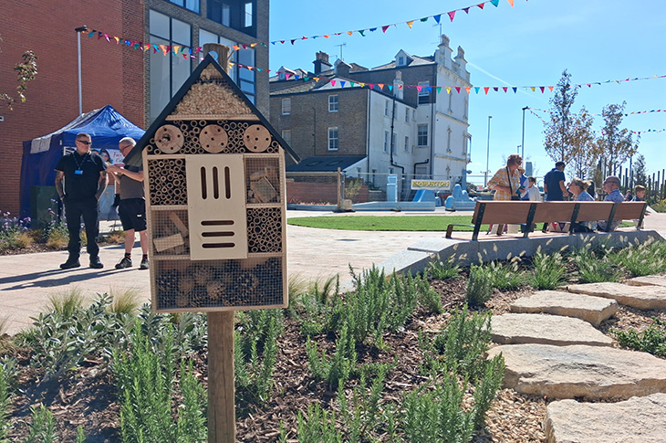 Montague Gardens - Bug hotel in one of the planted areas (05-09-2026)
