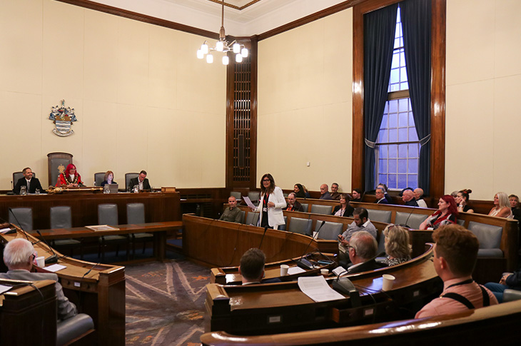 PR26-088 - Councillor Caroline Baxter, leader of Worthing Borough Council, speaking at the special council meeting
