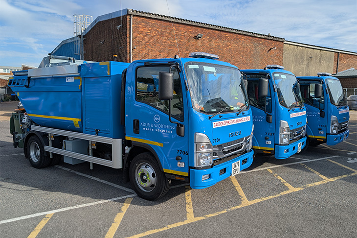 Food waste trucks (at our Commerce Way depot, Lancing)