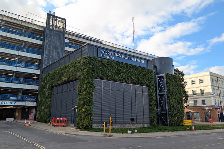 The Worthing Heat Network energy centre (Hemiko) next to the High Street MSCP in Worthing
