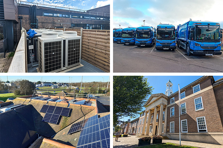 Shoreham Centre air source heat pumps, new waste & recycling fleet, solar panels at Wadurs Pool and Worthing Town Hall