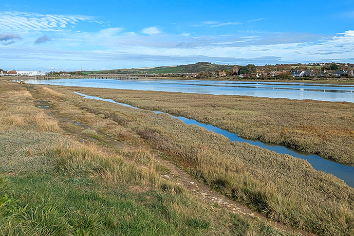 River Adur - Adur Estuary looking towards the old toll bridge