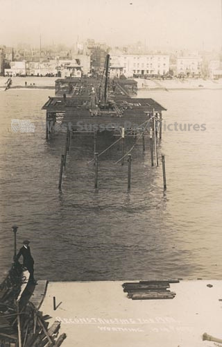 2b Damage to Worthing Pier after the storm - photo (image copyright West Sussex Past Pictures)